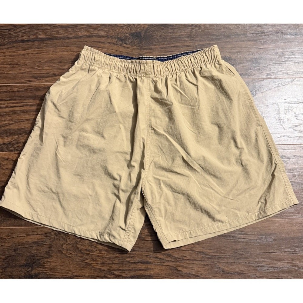 Beach Rays Swim Trunks Men Small Tan Mesh Lined Elastic Waist Pockets Surf Pool